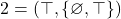 \[2 = (\top, \{\varnothing, \top\})\]