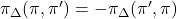 \pi_{\Delta}(\pi, \pi^\prime) = -\pi_{\Delta}(\pi^\prime, \pi)